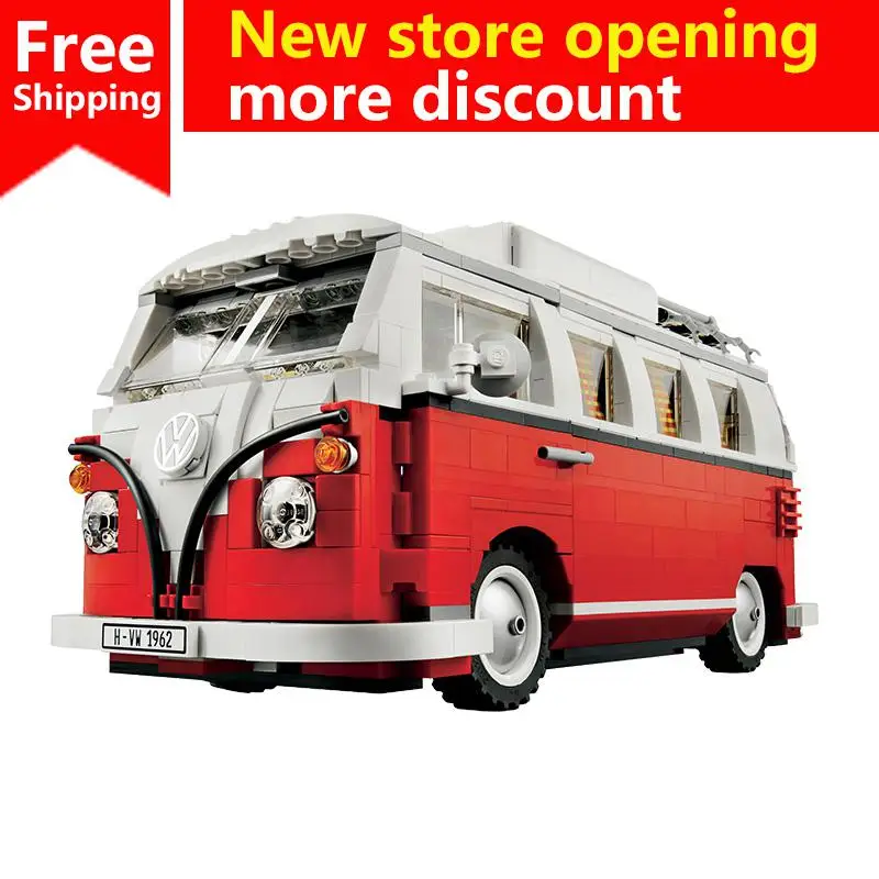 

Educational Gifts Volkswagens T1 Car Model Toys Building Blocks legoing technic for children