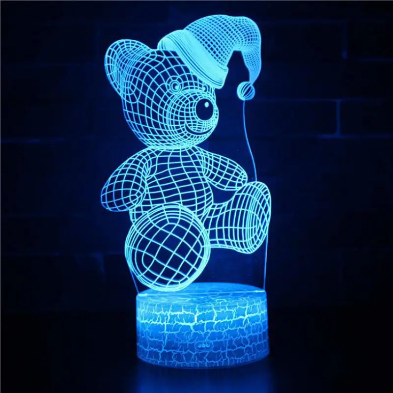 

Cross Border Supply 3d Small Night Light Creative Bear Bear Bedside 3d Lamp Energy Saving Led Small Table Light Fixtures