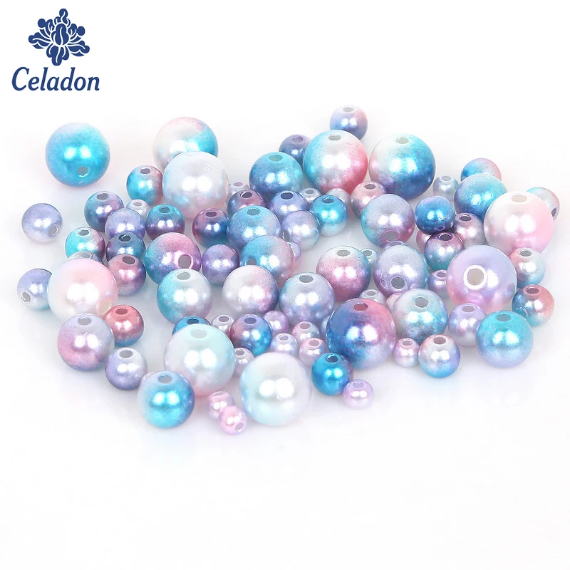 

Wholesale 4mm 6mm 8mm 10mm Multicolor Plastic ABS Loose Pearl Beads For DIY Craft Decoration Sewing on Garment