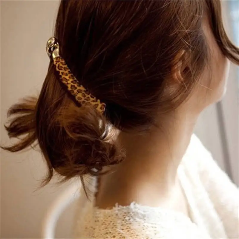 1 шт Леопардовый акриловая булавка для волос для девочек, заколка «банан» клип корейский стиль для элегантной женщины с зубная паста расческа для волос зажим, аксессуар для волос