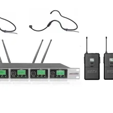 Bolymic 4 канала беспроводной микрофон UHF 2 ручной и 2 головной микрофон системы
