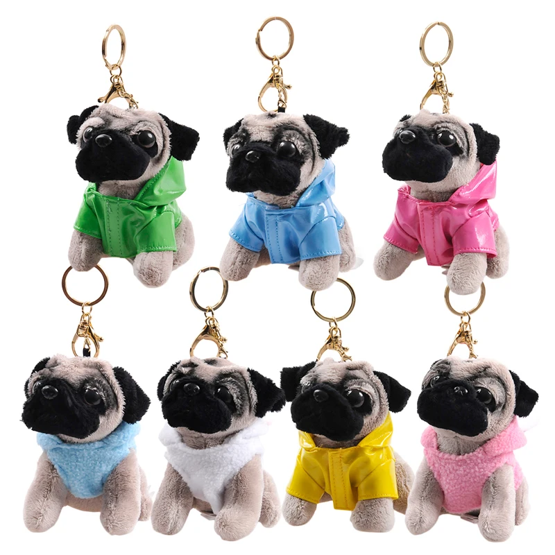 RYRY 13cm 7 colors cute plush puppy bag pendant dolls dog keychains for friend gift font