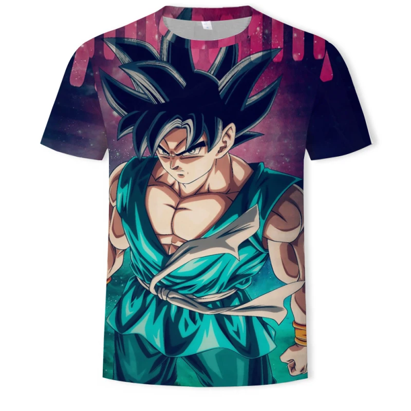 2019 Мужская 3D футболка Dragon Ball Z Ultra Instinct Goku Super Saiyan God Blue Vegeta с рисунком летняя 5XL |