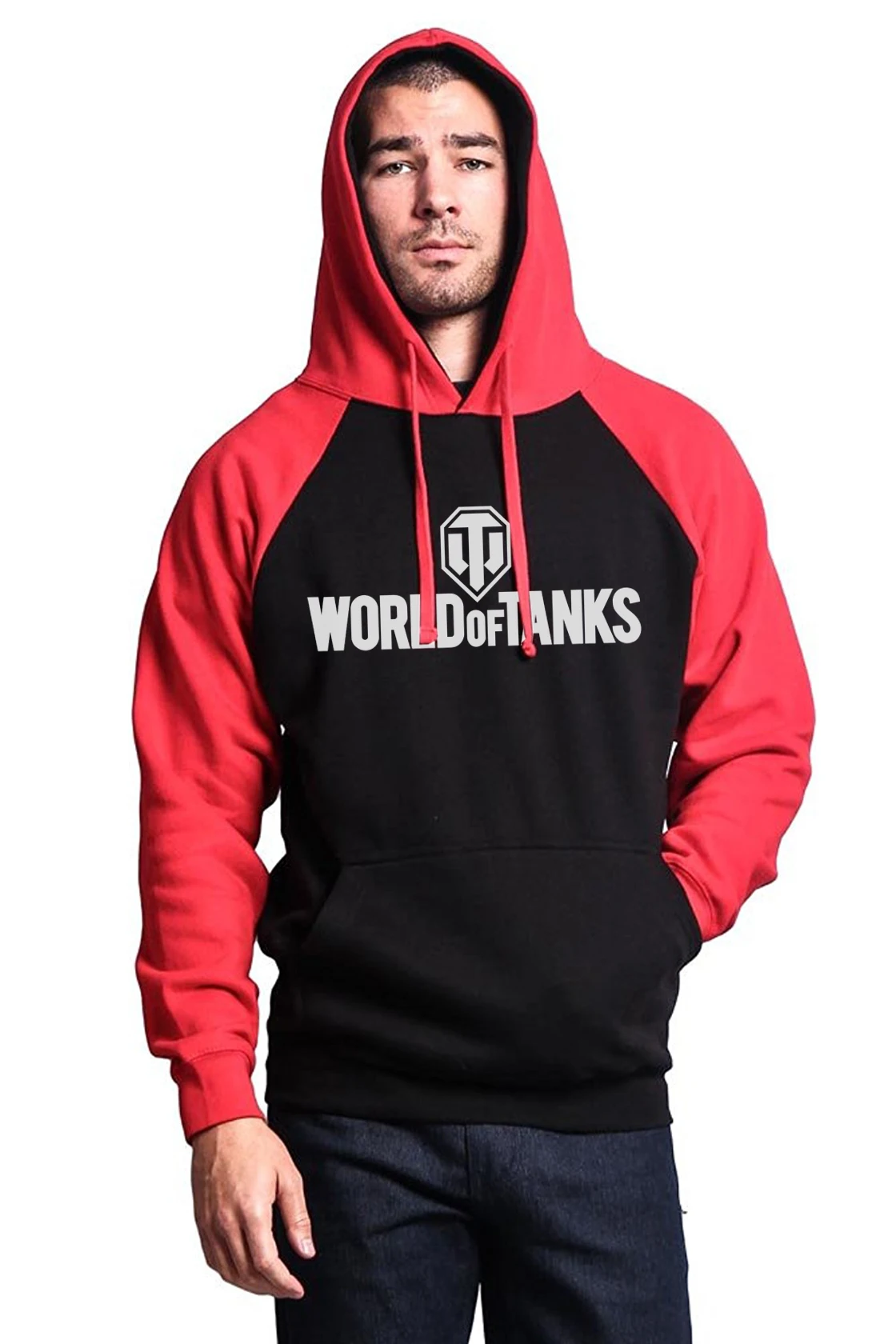 

World War 2 Tanks Print Punk Style Hoodede Men 2019 Autumn Winter Fleece High Quality Warm Sweatshirts Raglan Hoodies Sportswear