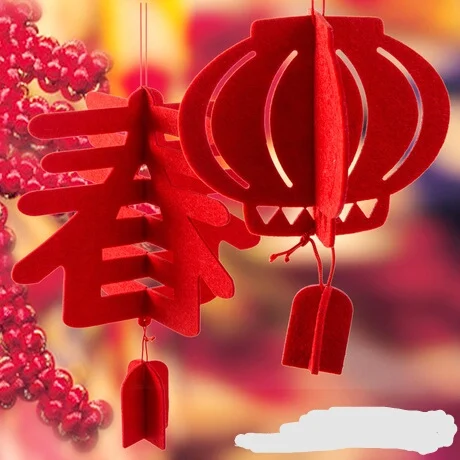 Праздничные фонарики для торжеств и вечерние праздничные и вечерние поставок китайский год украшения благословение трехмерные украшения