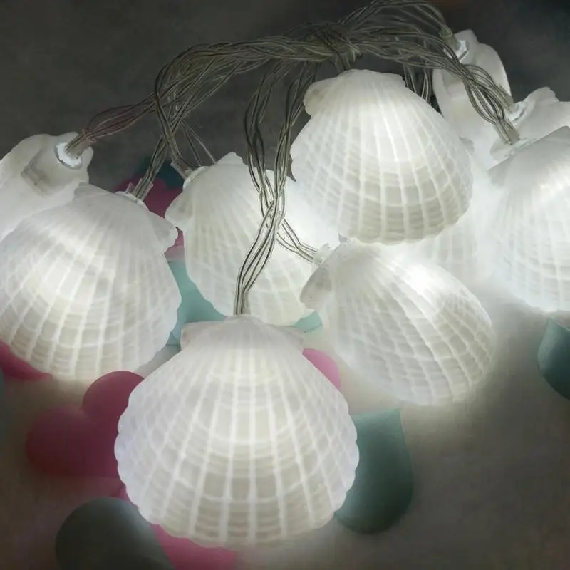 

New Arrival Sea Shell Pandents LED String Light for Pineapple Christmas Tree Party BBQ Wedding holiday decor Photo DIY Props