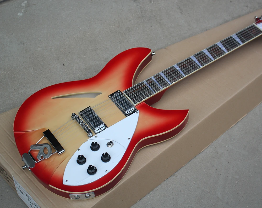 

Semi-hollow 12 Strings Electric Guitar with Rosewood Fretboard,Fixed Bridge,White Binding,offering customized services