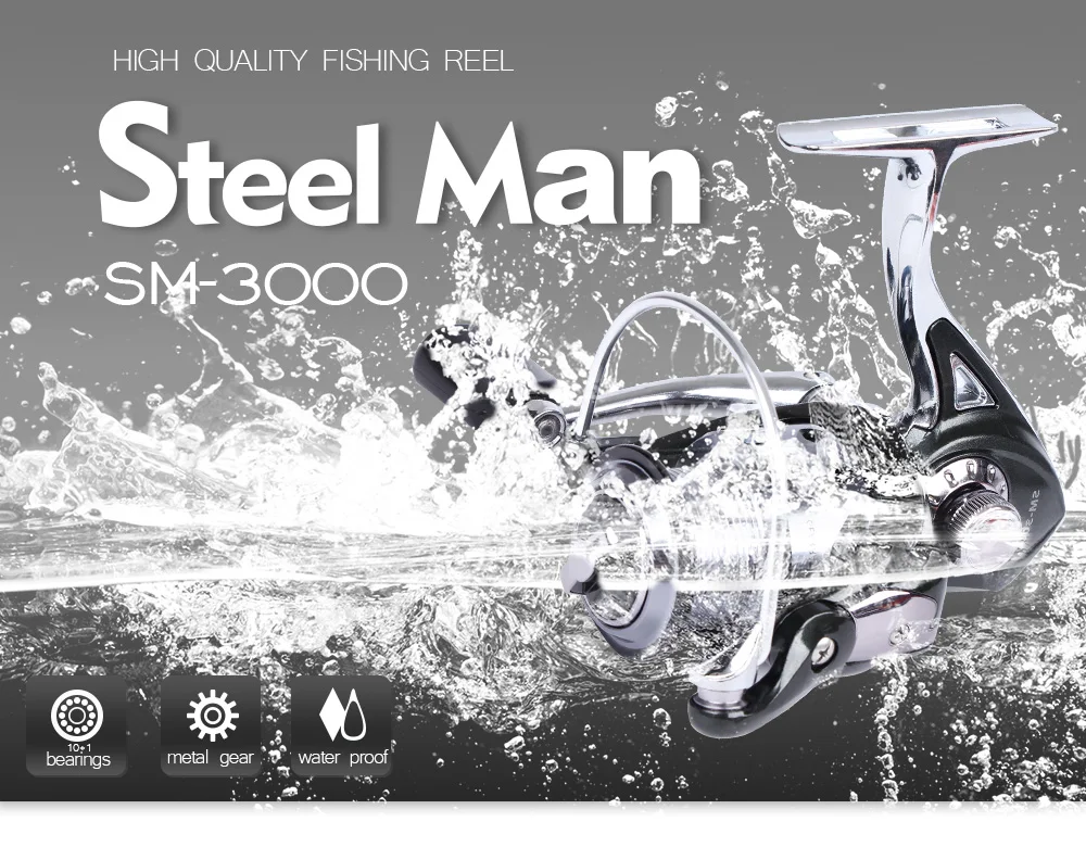 Homem de Aço Molinete de Pesca Relação da Engrenagem Carretel de Pesca da Carpa 6000 com 8 10 + 1 5000 bb Max Arraste kg 5.1: 1 Wpe 2 2000 3000 4000 2 Carretilhas de pesca