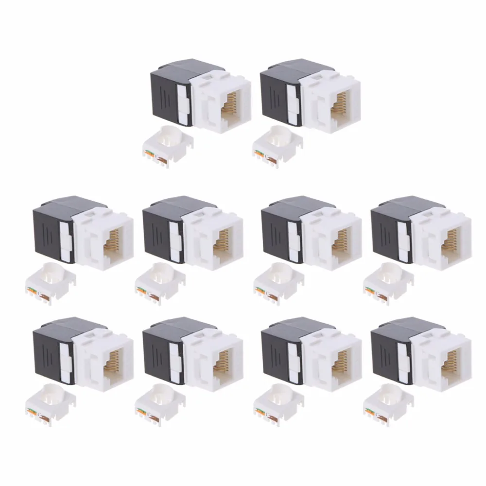 10 шт./компл. Gigabit RJ45 CAT6 Keystone разъемы модули инструмент Бесплатный Соединительный