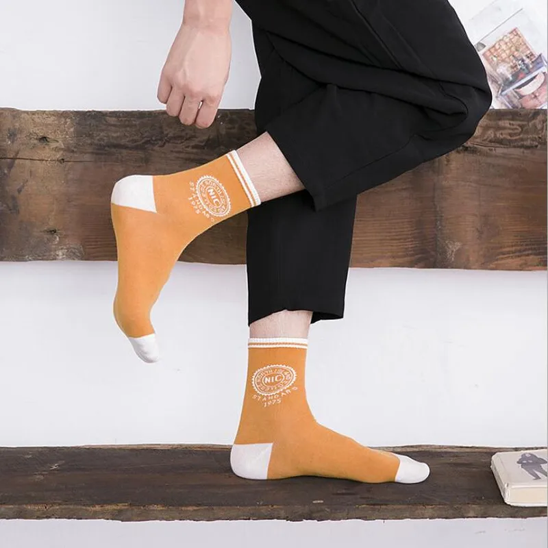 20 pcs = 10 pairs Japanese Korean Style men color causal socks Odorless