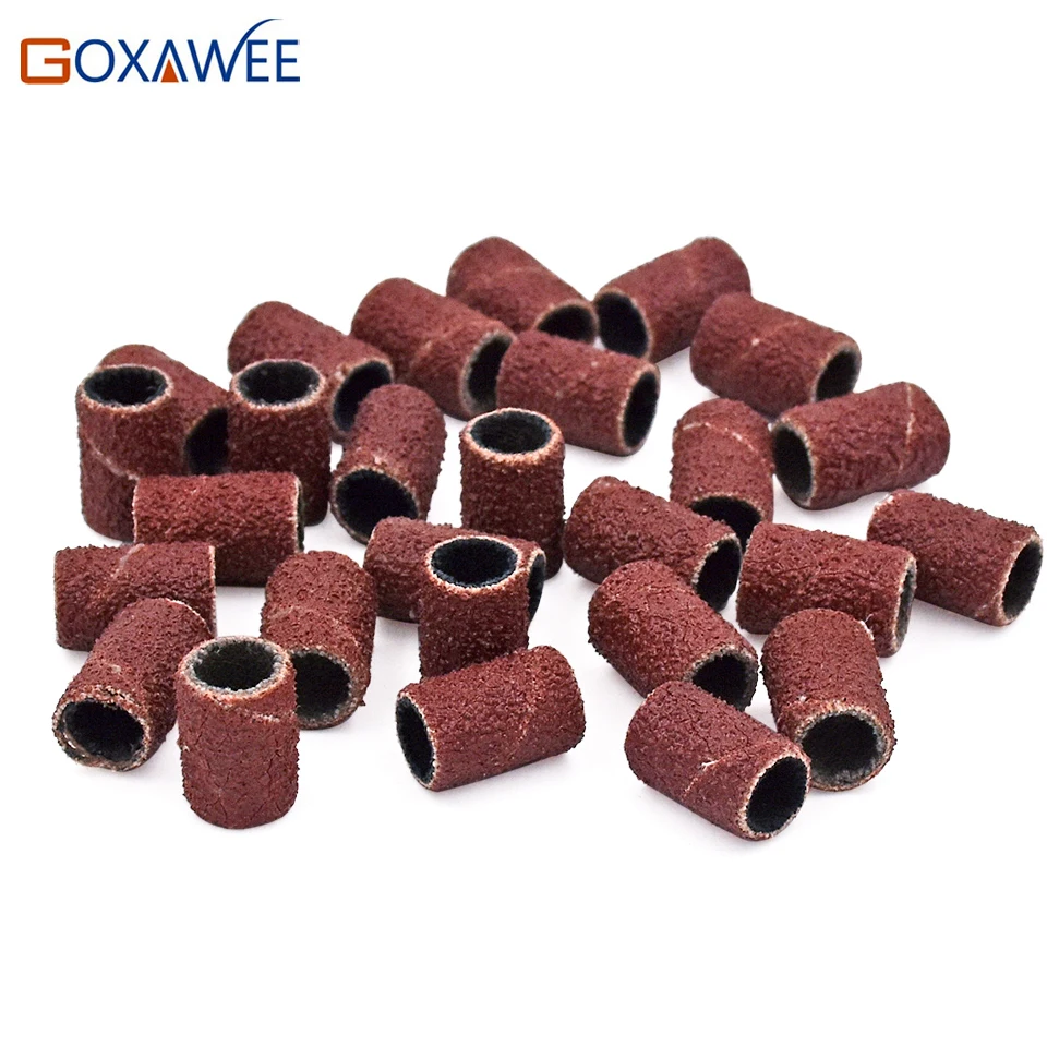 GOXAWEE 50pcs Nail Art Sanding Bands Drum Sanding Kit 14 For Dremel Rotary Tool Nail Drill Bits Abrasive Tools  Grit 80# 240#1