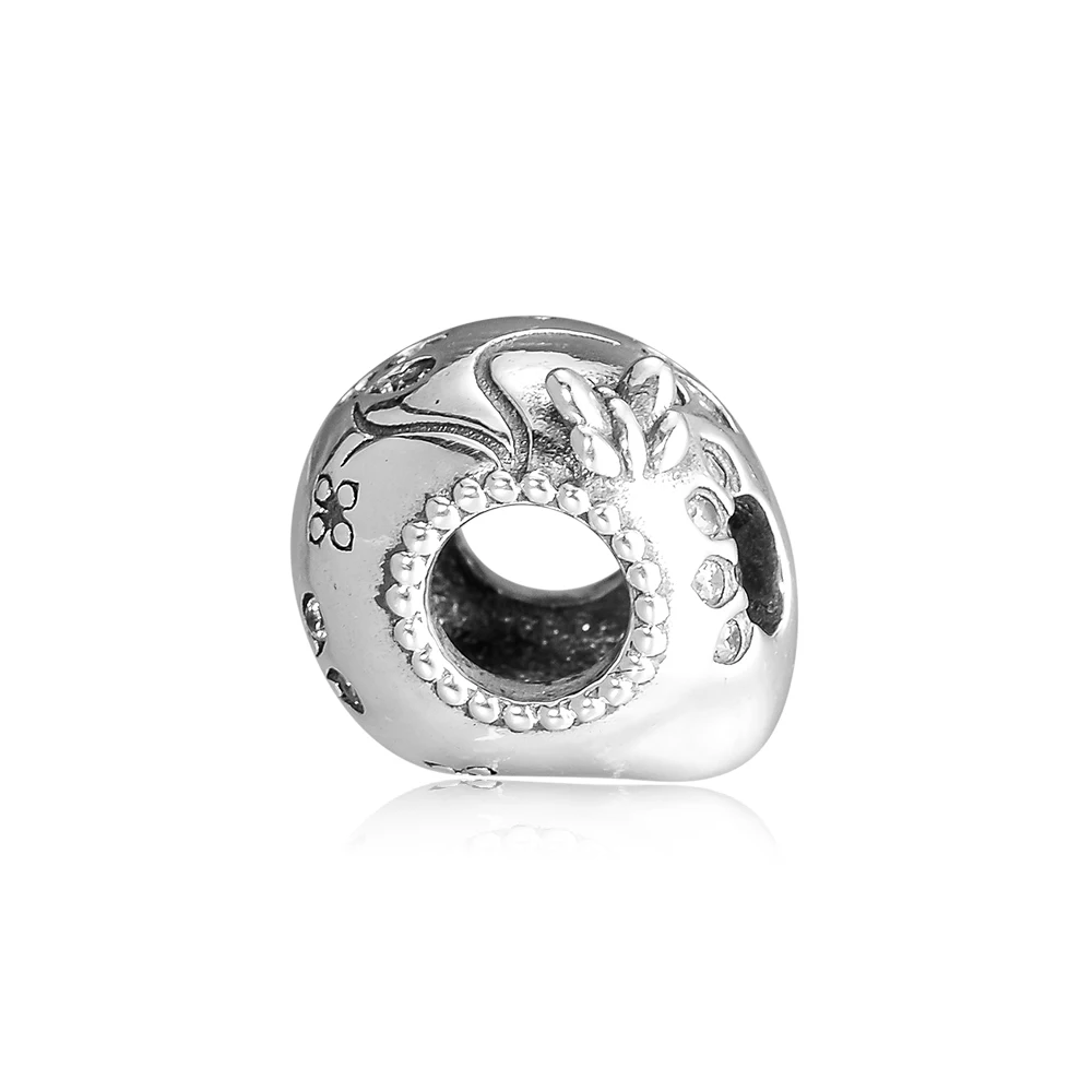 DIY Подходит для Pandora Charms браслеты сверкающие бусины-черепа с четким CZ 925 пробы-серебро-ювелирные изделия