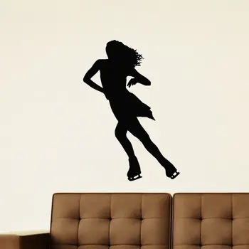 

Wall Decal Vinyl Sticker Sports Gym Girl Skating Ice Man Figure Skating Decoration for Window Furniture Pattern Modern Plastic