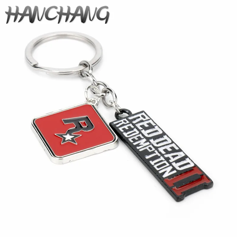 

Game RED DEAD 2 REDEMPTION Keychain Letter Star Pendant Metal Key Chain Holder Car Accessories Chaveiro Jewelry