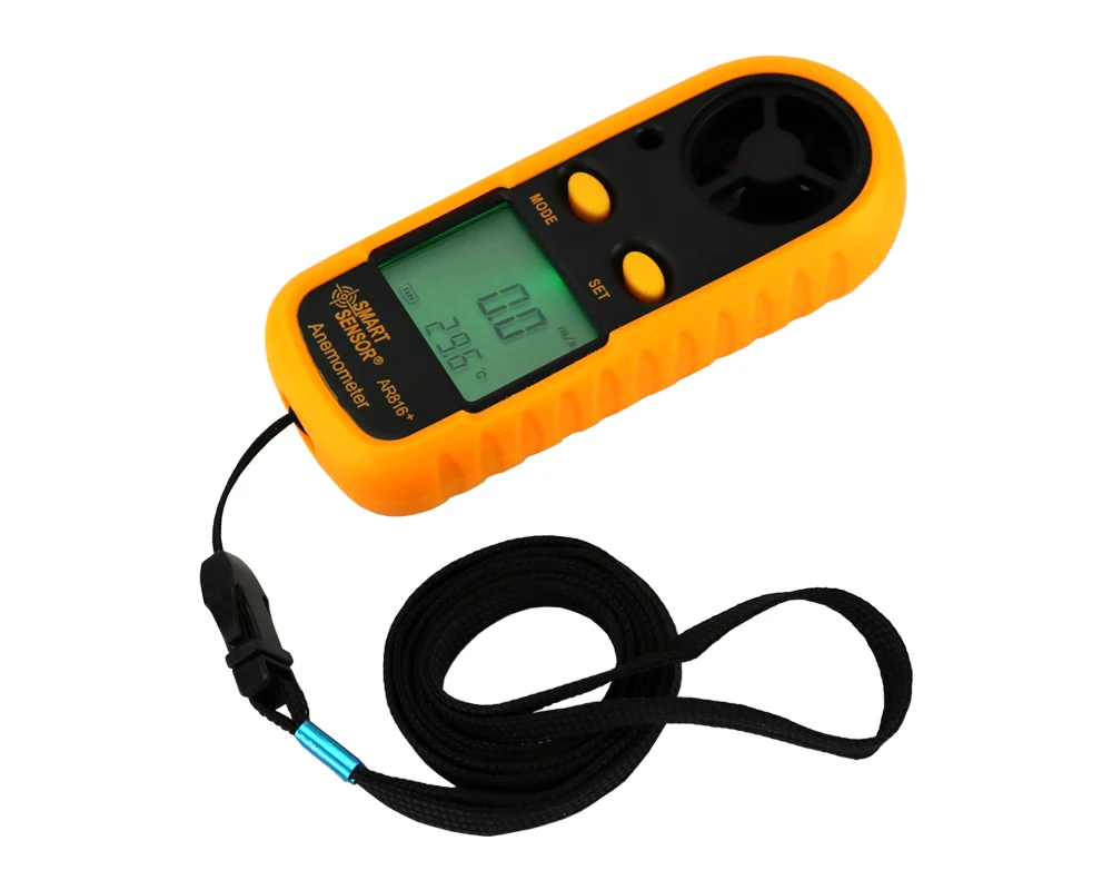 Smart Sensor AR816 Handheld Digital Anemometer Wind Speed Temperature