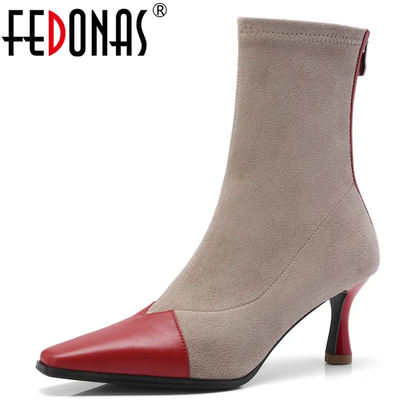 

FEDONAS Retro Brand Top Quality Women Autumn Winter Socks Boots Sexy Pointed Toe Long Shoes Woman Ladies Shoes Sexy High Boots