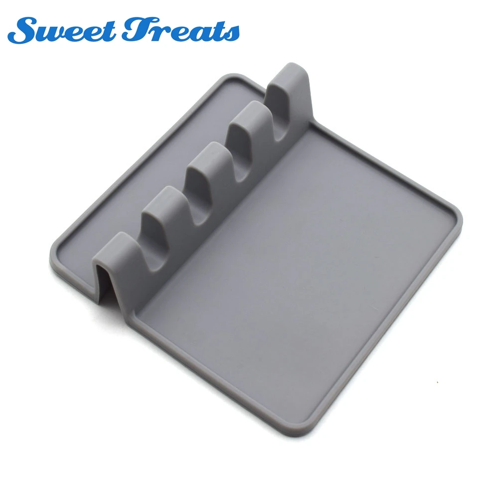 

Sweettreats 4 Stages Chopsticks Spoon Rests Silicone Spoon Rack Heat Resistant Spatula Holder Spatula Pad Kitchen Cooking Tools