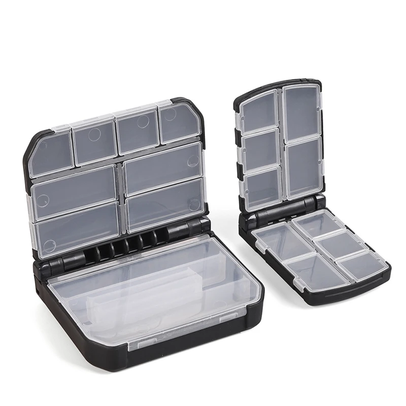 

Black ABS Fishing Storage Tackle Box S/L Rectangular Semi-automatic Organization Case Storage Box For Fishhook Lead Sinker Snaps