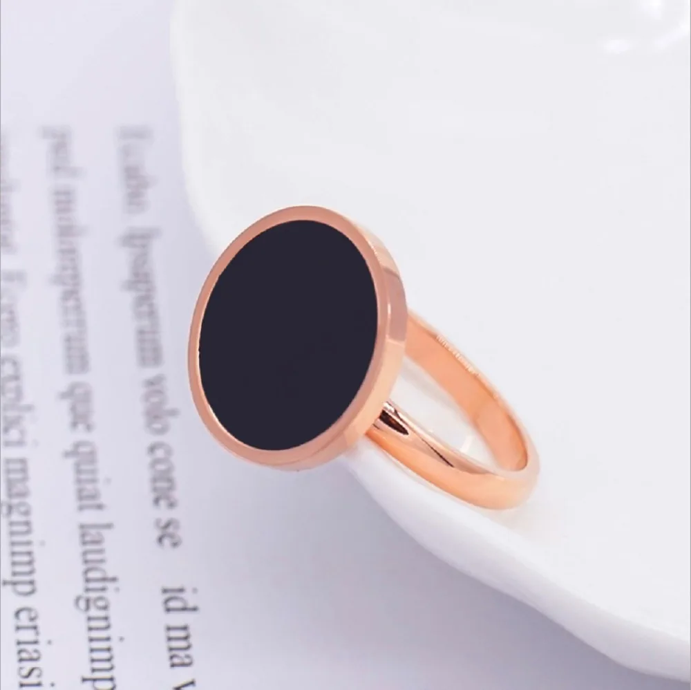 Vintage Wedding Ring For Women Minimalist Rose Gold Color Round Acrylic Stone 316l Stainless Steel Rings Jewlery Engagement Rings Aliexpress