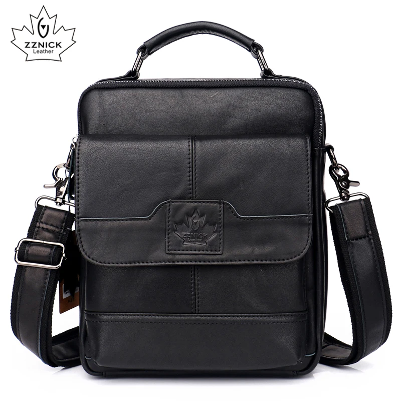 Goedkoop Echt Lederen Schoudertas Mannen Messenger Bags Rits Ontwerp Mannen Commerciële Aktetas Flap Pocket Crossbody Tas 2018 Nieuwe Zznick
