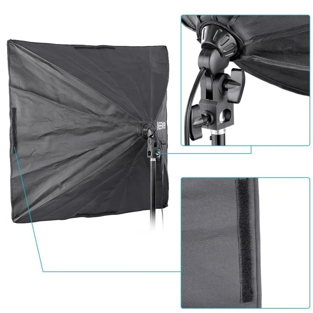 Neewer 700W Professional Photography 24x24 inches/60x60 centimeters Softbox with E27 Socket Light Lighting Kit