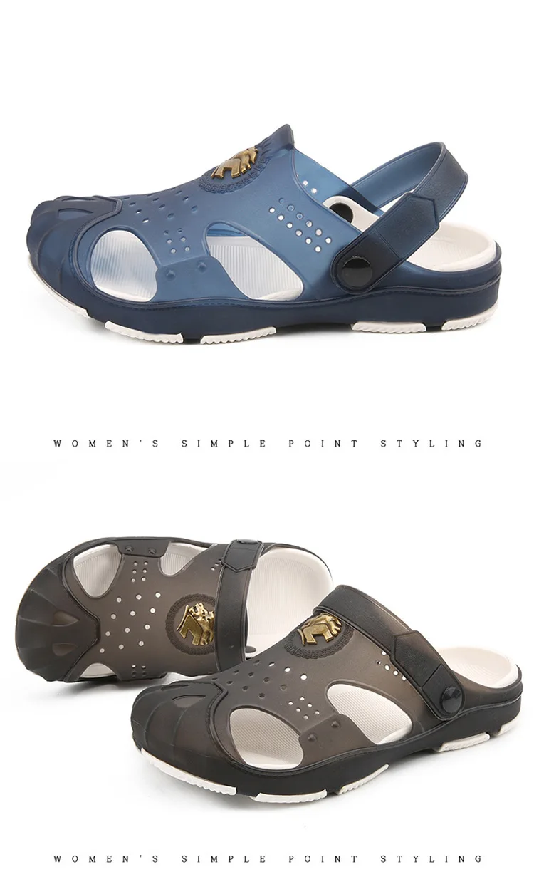 Прозрачная Летняя обувь мужские пляжные сандалии тапочки с отверстиями Для мужчин вьетнамки свет Sandalias открытый летний Chanclas кросы