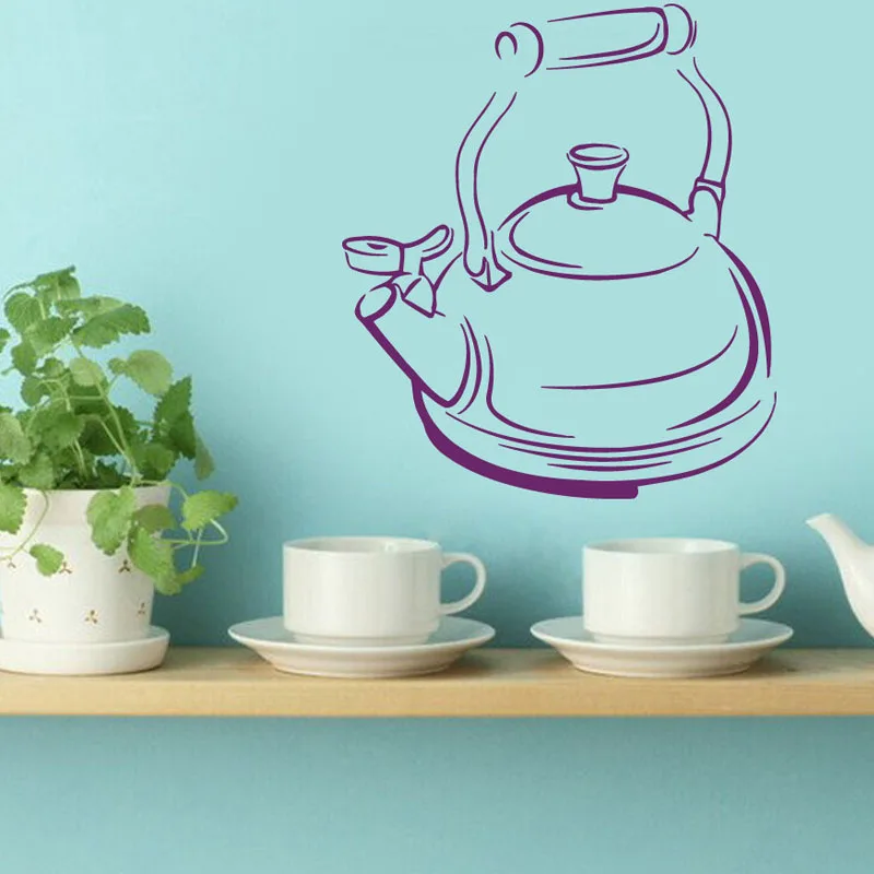 Wall Decals Teapot Tea Time Kitchen Cafe Interior Design Home Art Mural Wall Vinyl Decal Sticker
