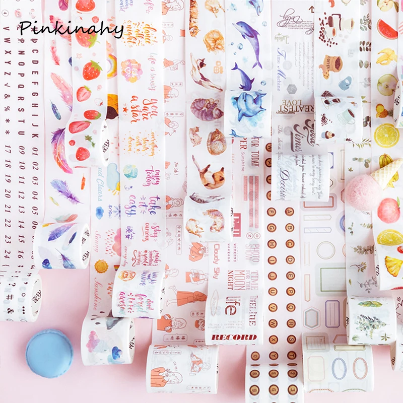 

Retro English Letter/Number/Week Washi Tape Masking Tape Stickers Scrapbooking Adhesiva Decorativa Adhesive Release tape JD075