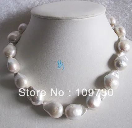 

Jewelry 001505 18" 13-25mm White Nuclear Freshwater Pearl Necklace