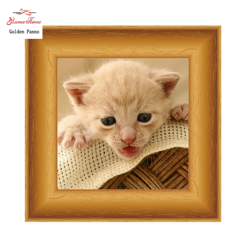 

Golden Panno,14CT 11CT DMC hand made cross stitch kits,5d diy 3d needlework Animal cat Needlework embroidery Cross Stitch