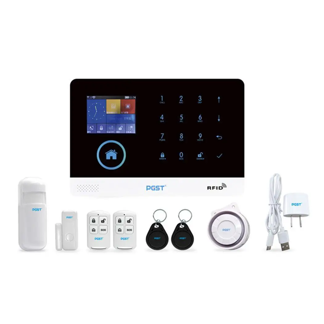 

WiFi Wireless Intelligent Alarm System GSM 5 groups 200 100pcs 5V 90% Anti-burglar EU, US, UK Alarm GSM+WiFi