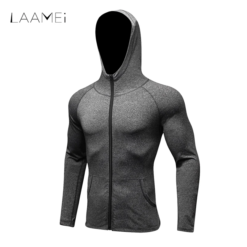 Laamei Brand Spring Autumn Fitness Compression Jackets Men Elastic Slim