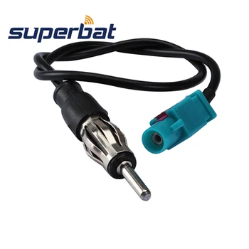 Superbat Fakra DIN Fakra Z Universal Wire to AM/FM Antenna Male Plug RG174 30cm RF Coaxial Cable Aerial Antenna Adaptor fakra z female right angle to two dual fakra z male conversion radio fakra extension cable antenna adapter for vw