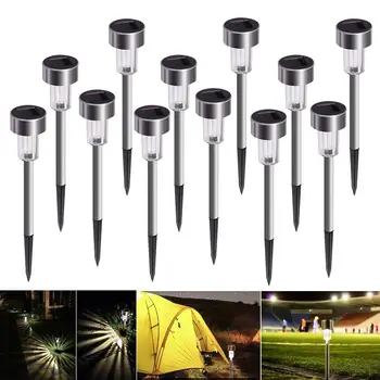 

solar lamp garden lamp LED solar lamp 12 pieces energy saving IP65 waterproof stainless steel Perfect for patio, lawn, garden