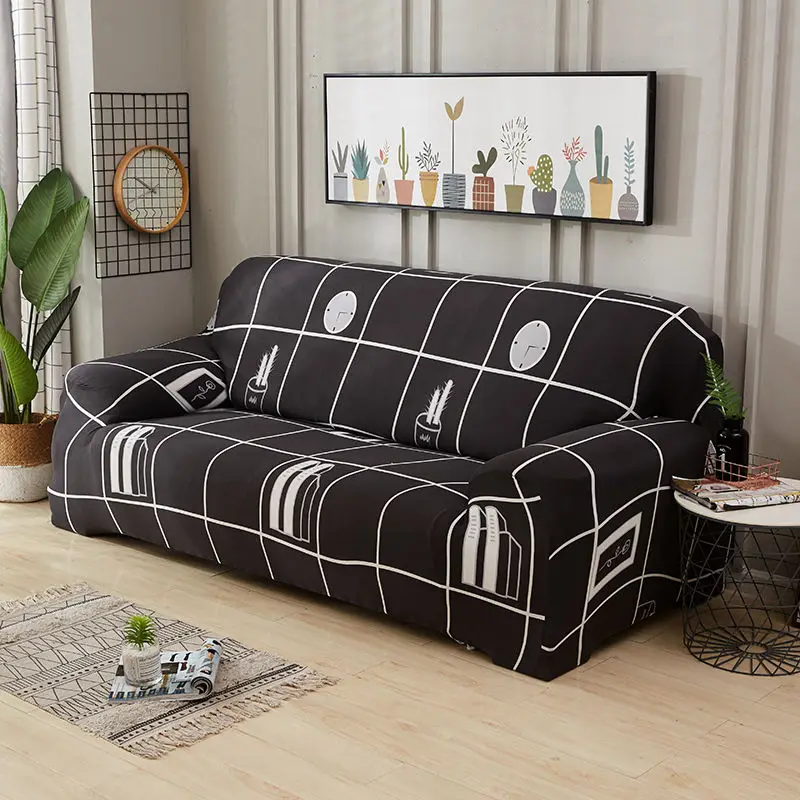 1PC Stripe Sofa Cover Set Elastic Couch Cover Sofa Covers for Living Room Pets cubre sofa L shape Chair Cover 1/2/3/4-Seater - Цвет: Pattern 18