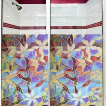 45 см x 100 см Европейское витражное окно стеклянная пленка Privaction украшает УФ антистатическое цепляющее не прозрачное покрытие для ванной комнаты