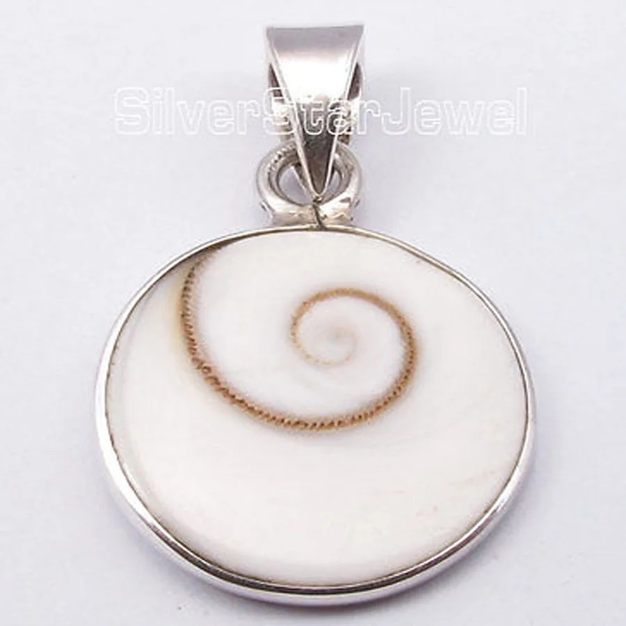 

Muiltiple Choices Chanti International Solid Silver Beautiful Indian SHIVA EYE Shell Traditional Pendant 2.7CM