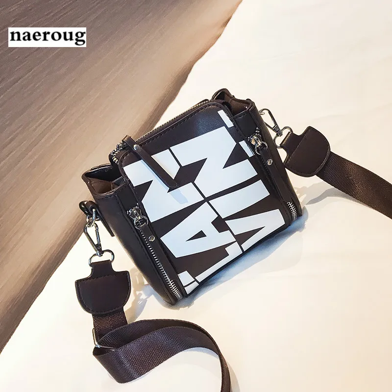 

Bag Female 2018 Summer New Tide Large Capacity PU Leather Hand Bag Shoulder Bag Korean Alphabet Messenger Bag Sac A Main channel