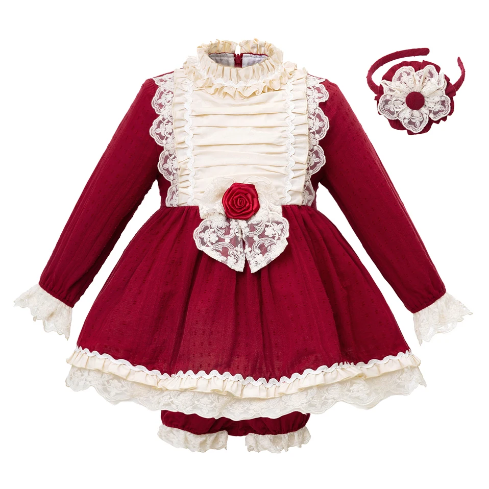 

Pettigirl New Red Autumn Girl Clothing Set Christmas Dress+PP Pants Ruffled Lace Girls Suits Boutique Kid Outfits G-DMCS103-B232