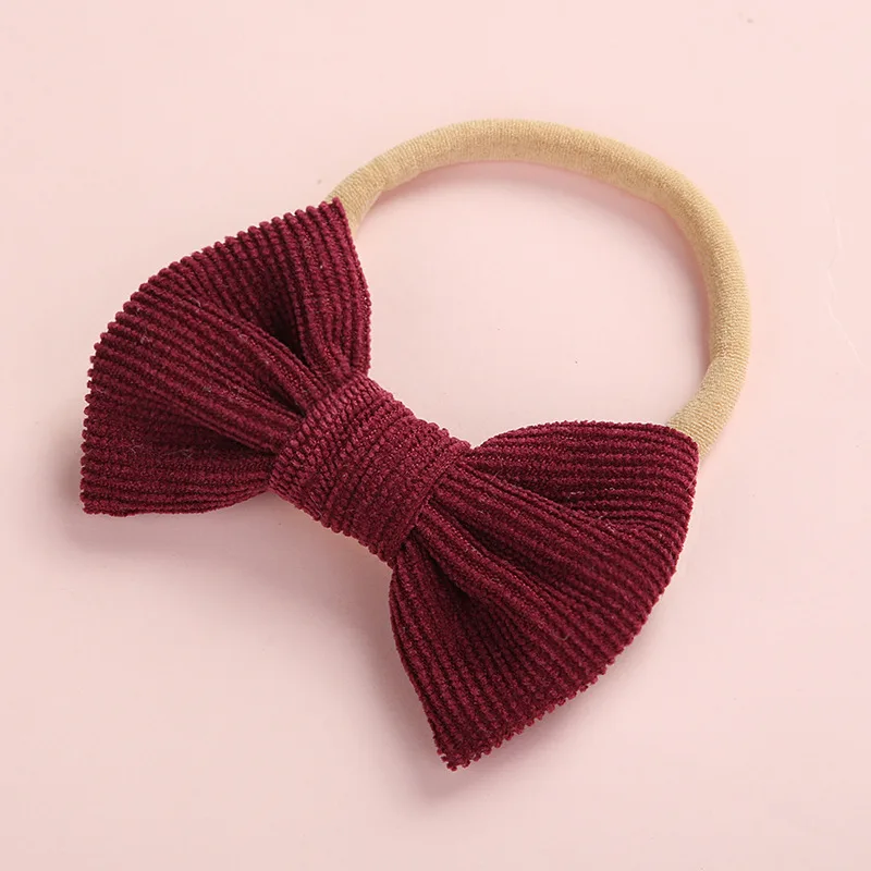 Baby Headband Bow Headbands For Girl Corduroy Head Band Thin Nylon Hairband Newborn Kids Toddler Hair Accessories Spring Summer baby accessories doll	 Baby Accessories