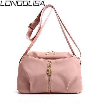 

New Fashion Zipper Ladies Messenger Bag High Quality Nylon Fabric Waterproof Solid Shoulder Bags For Women Sac A Main