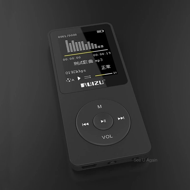  Original RUIZU X02 English version Ultrathin MP3 Player with 4GB storage and 1.8 Inches Screen can 