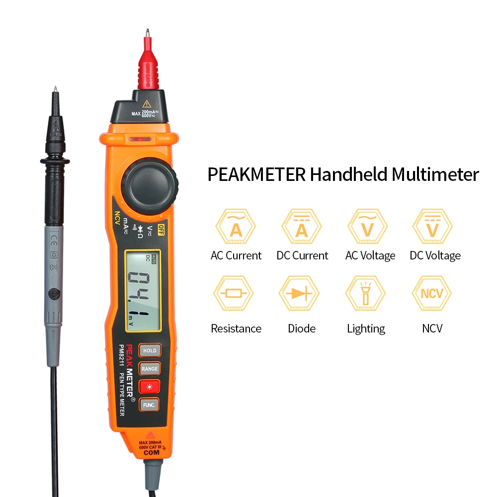 Портативный ЖК-дисплей ручка Тип Цифровой мультиметр DC/AC напряжение измеритель тока с диапазоном сопротивления тестер целостности диодов
