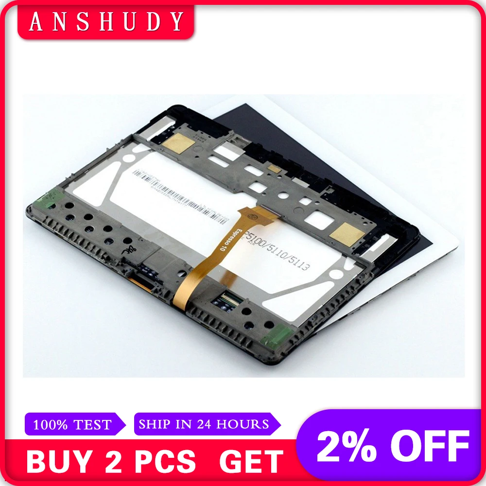 

For Samsung Galaxy Tab 10.1 P5100 P5110 Full LCD Display Panel Monitor + Touch Screen Digitizer Sensor Assembly + Frame