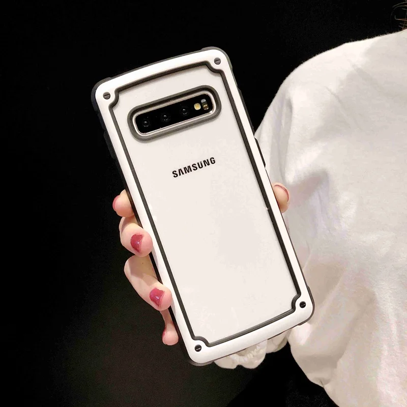 

Casing For Samsung Galaxy S8 S9 S10 Plus S10e Luxury Armor Silicone Bumper Shockproof Case Cover For Note 8 9 Phone Acrylic Case