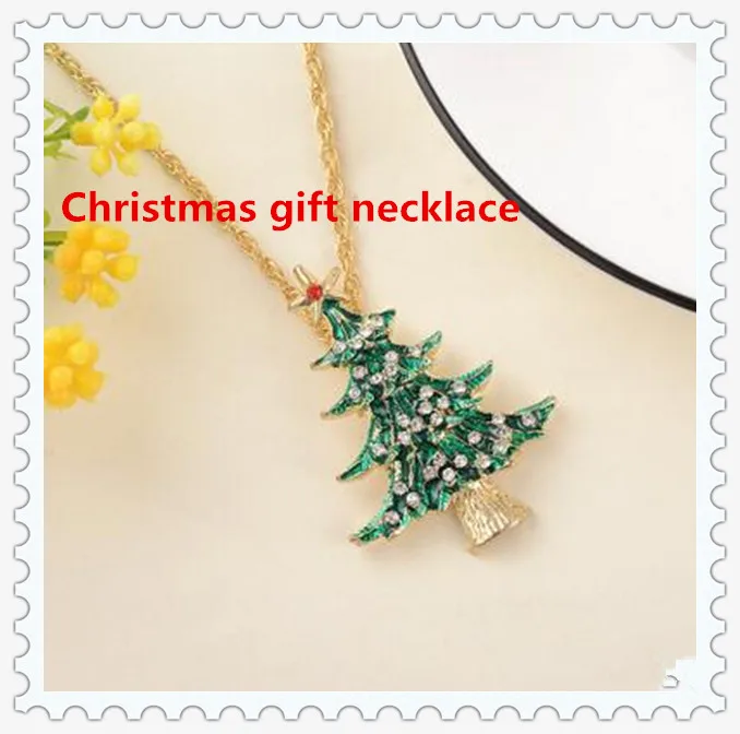 

2017 full of stone Christmas tree necklace high delicacy plant pendant jewelry European holidays charm accessories OCN010