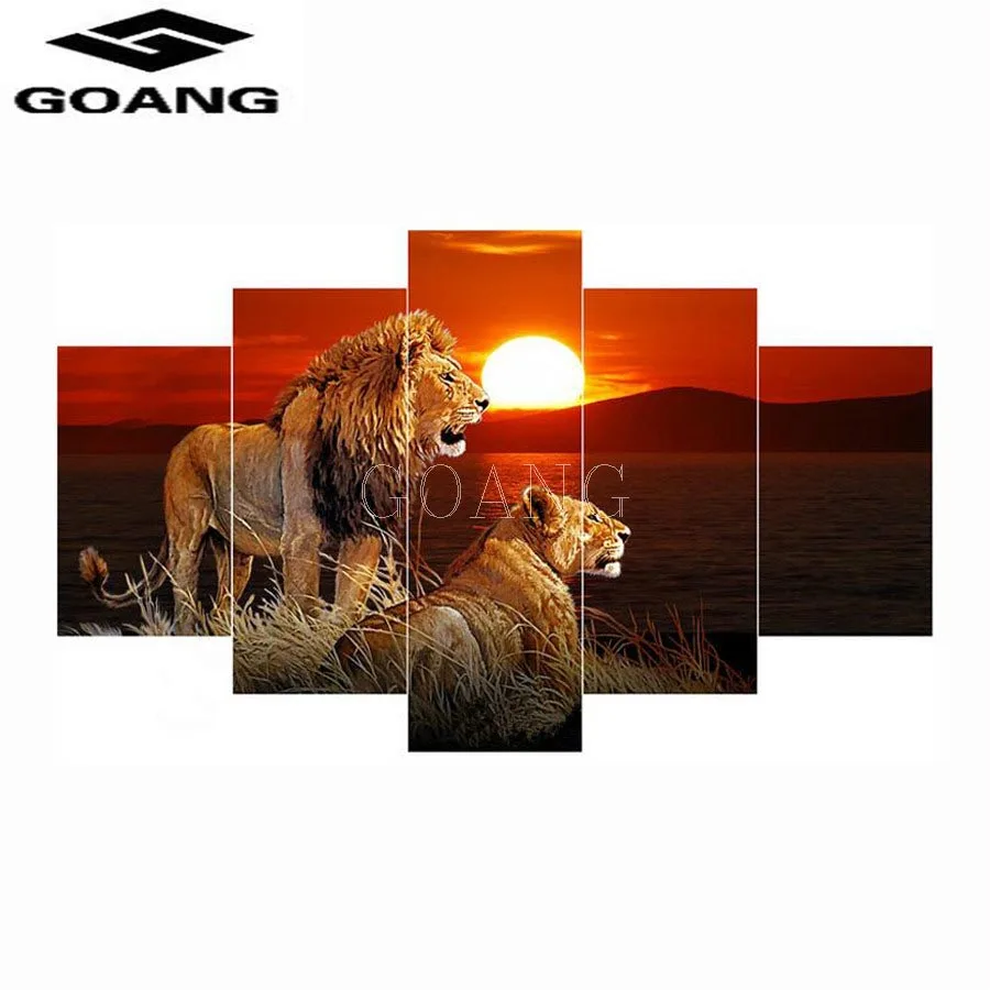 

5d diy diamond lion pattern Cross Stitch diamond painting square animal embroidery beads patterns picture of rhinestones