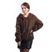 New mink fur coat women’s long-sleeve top fashion all-match Mink knit jacket mink knitted coat Free shipping