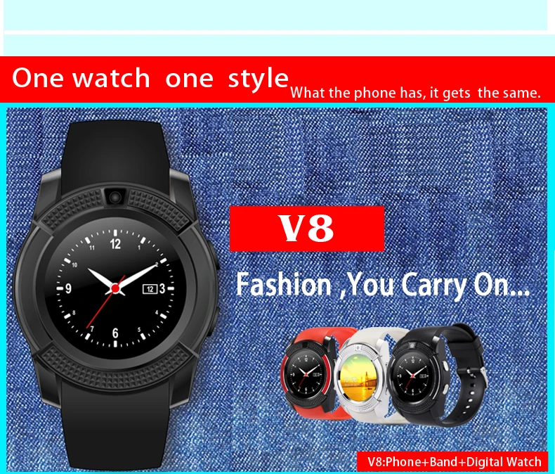 Смарт-часы V8 \ Y1, мужские спортивные часы с Bluetooth, женские, дамские, Rel gio, умные часы с камерой, слотом для sim-карты, Android Phone, PK DZ09 A1
