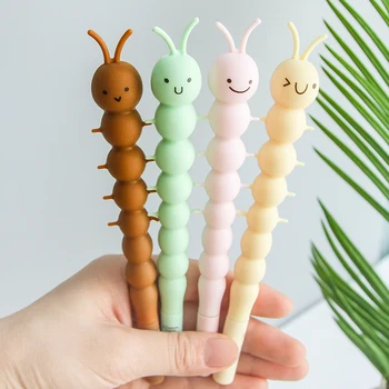 

24 pcs/Lot Soft caterpillar gel pen Black color pens 0.5mm ballpoint Cute Stationery Office School supplies canetas kawaii EB740